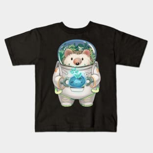 Solarpunk Astronaut Hedgehog Kids T-Shirt